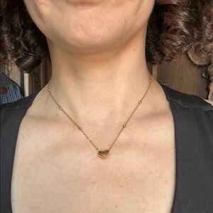NWOT Stainless Steel Gold Heart Necklace